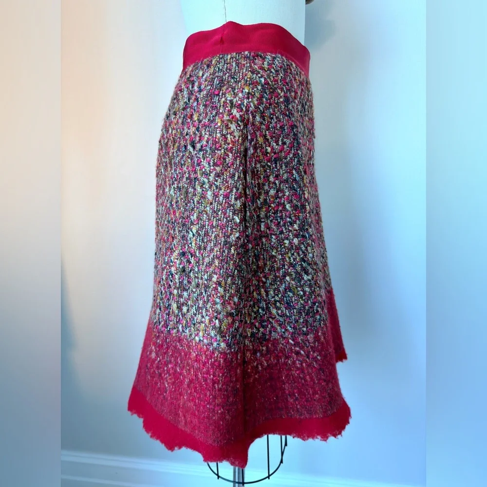Alberta Ferretti Multicolor Tweed A-Line Skirt USA size 4